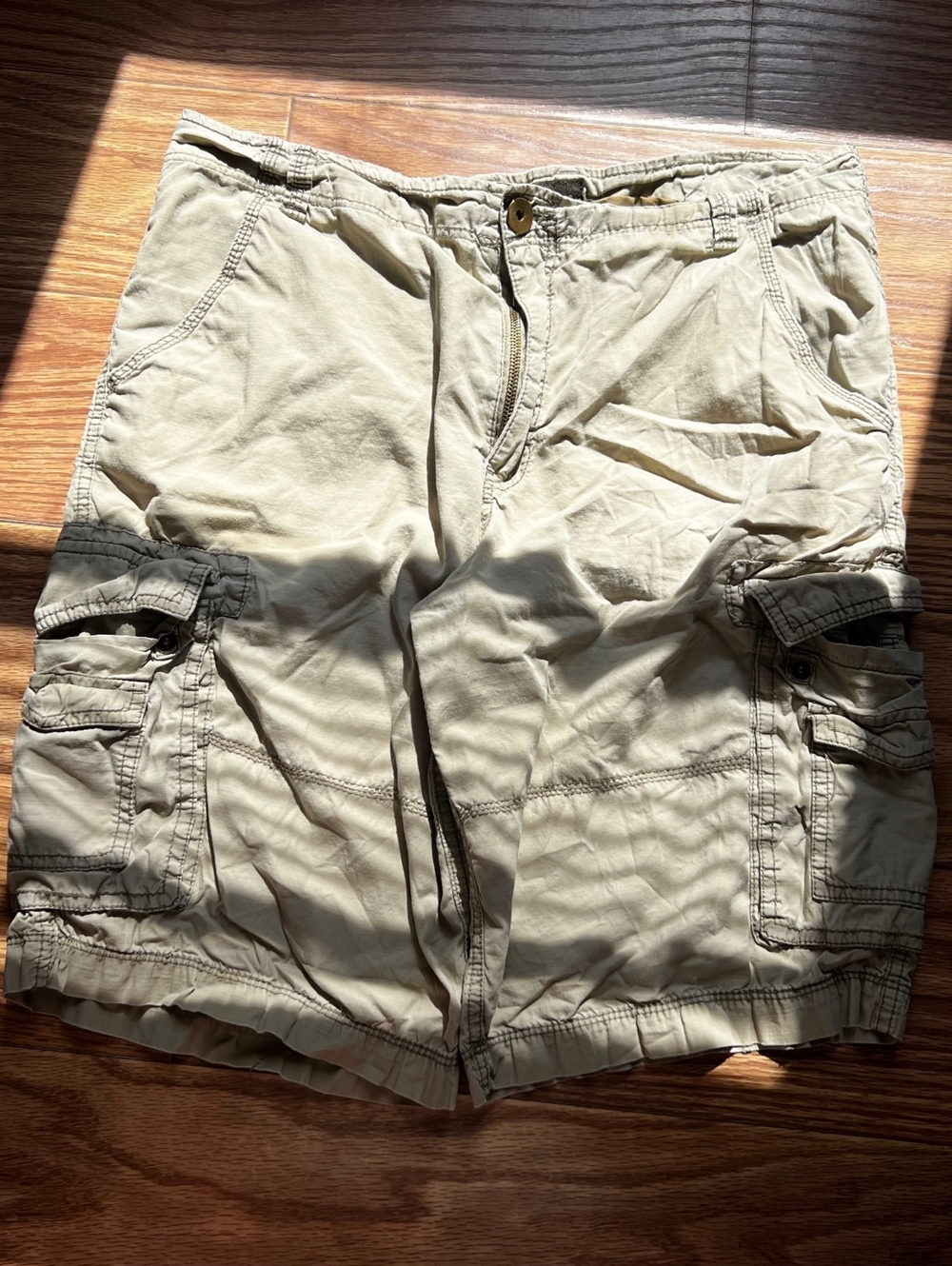 y2k vintage no boundaries cargo shorts beige grunge streetwear skater 34 waist